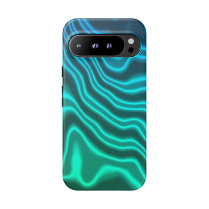 Teal Glow Wave Tough Phone Case