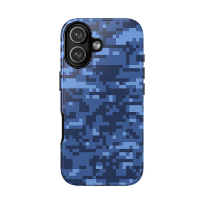 Navy Pixel Camo Tough Phone Case