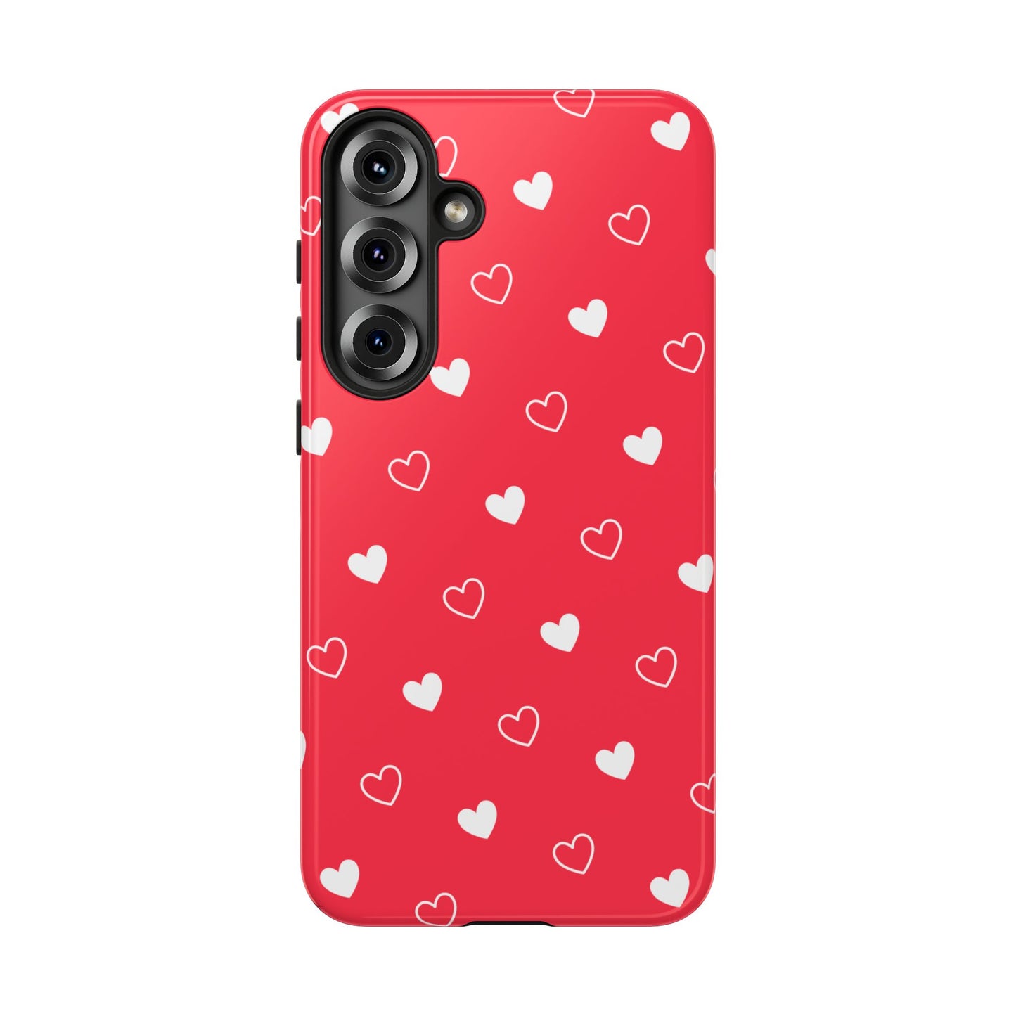Cherry Red Heart Pattern Tough Phone Case