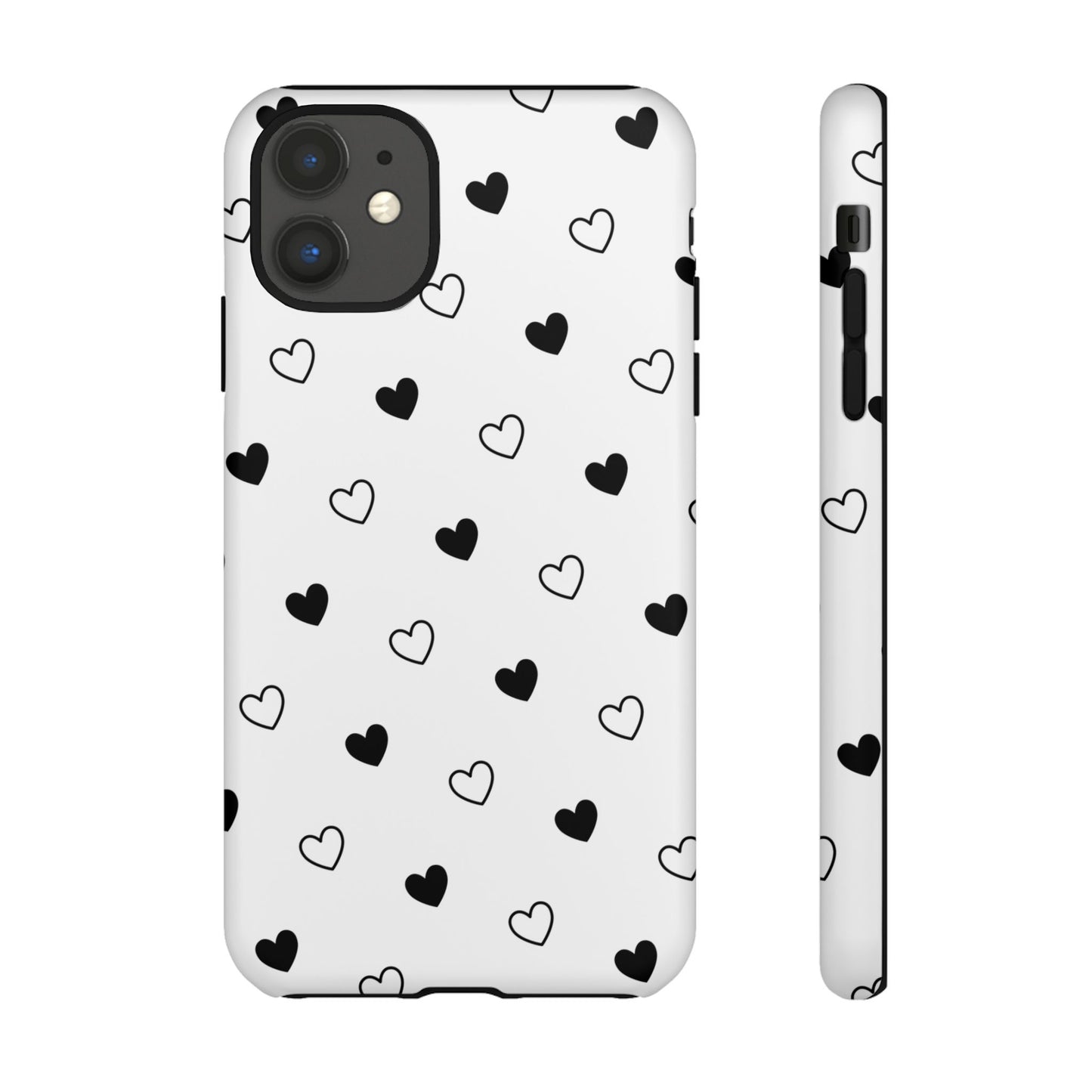 Black Hearts Minimal Tough Phone Case