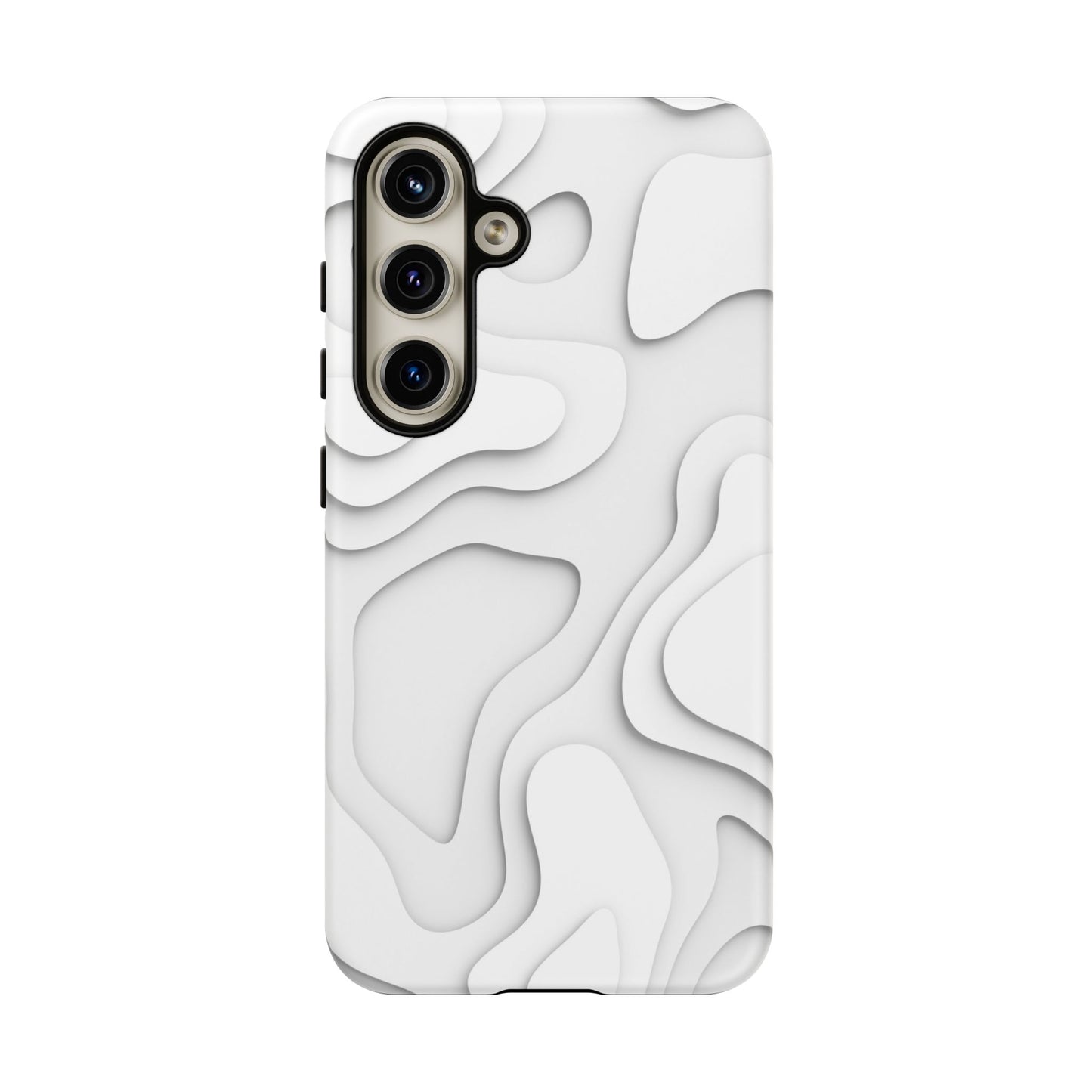 White 3D Topographic Wave Tough Phone Case
