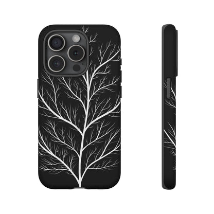 White Tree Silhouette Tough Phone Case