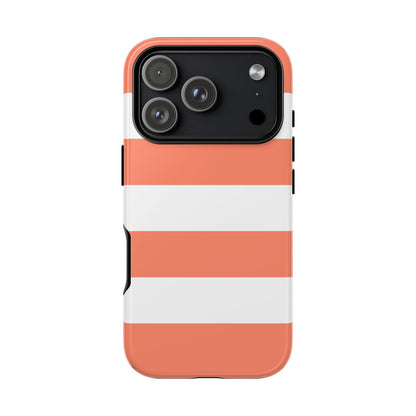 Coral Cabana Stripe Tough Phone Case