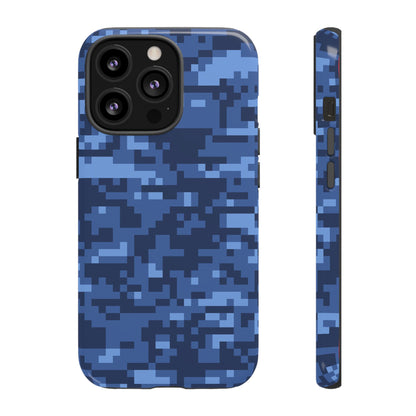 Navy Pixel Camo Tough Phone Case