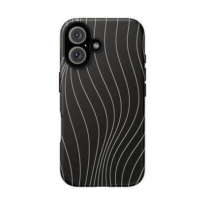 Black Wave Line Tough Phone Case