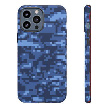 Navy Pixel Camo Tough Phone Case