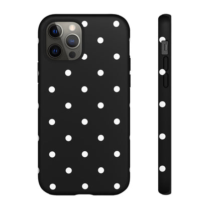 Black Polka Dot Tough Phone Case