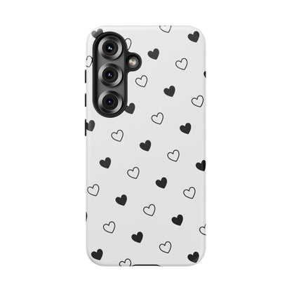 Black Hearts Minimal Tough Phone Case
