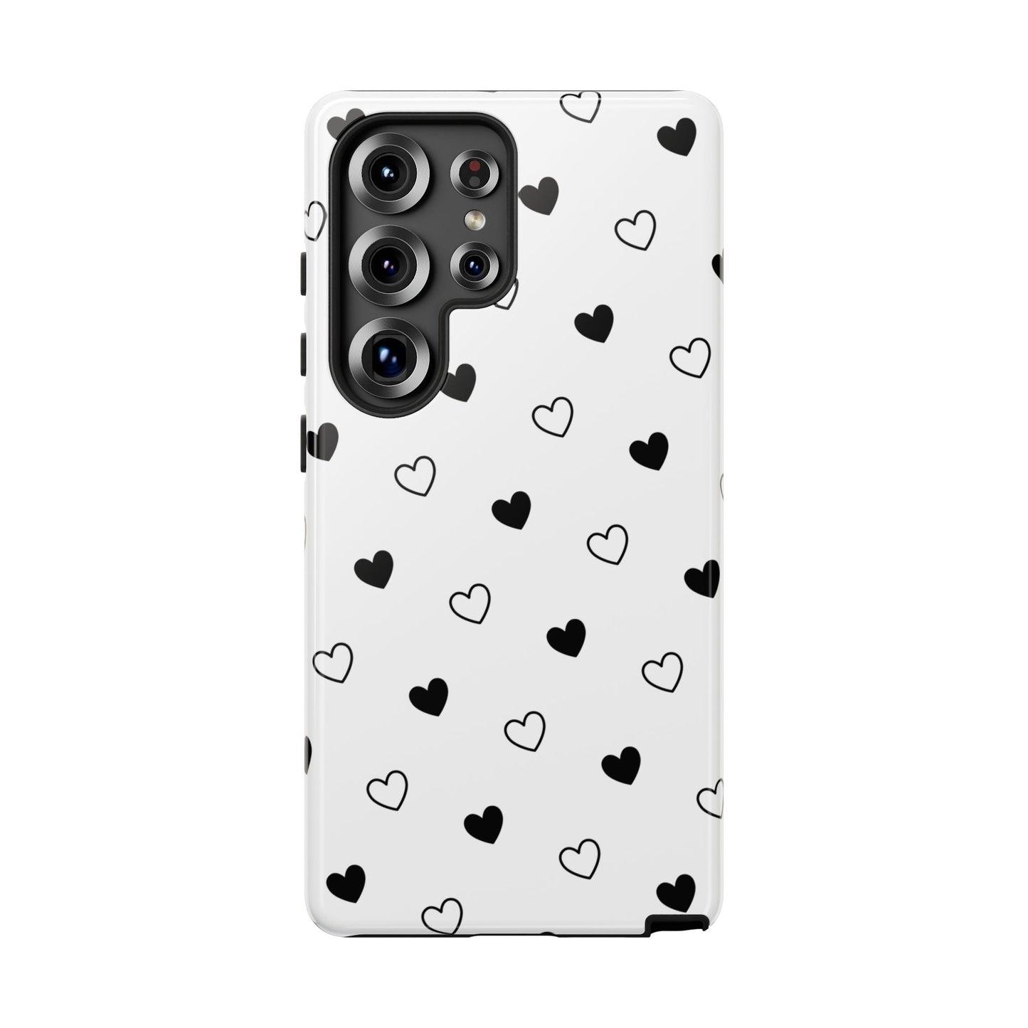 Black Hearts Minimal Tough Phone Case