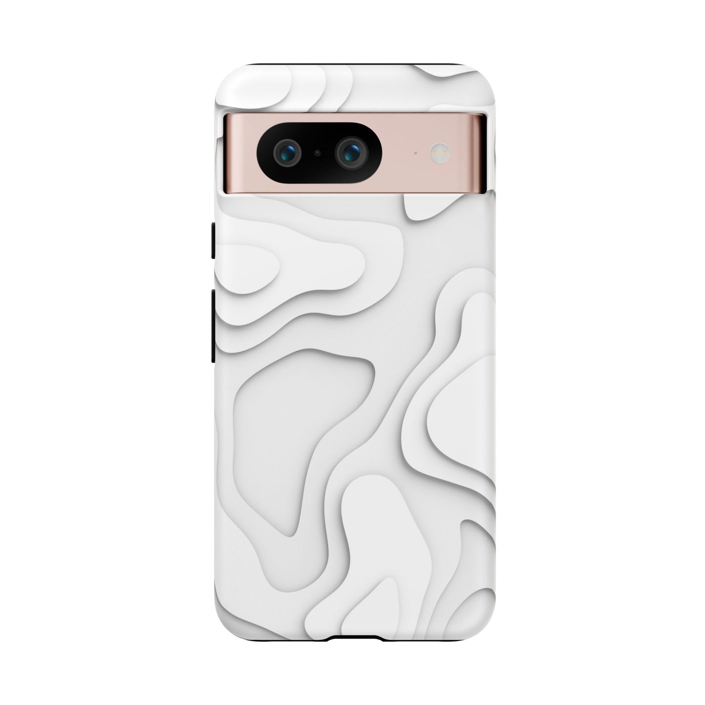 White 3D Topographic Wave Tough Phone Case