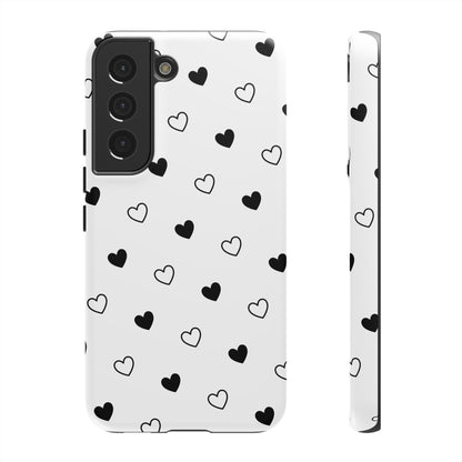 Black Hearts Minimal Tough Phone Case