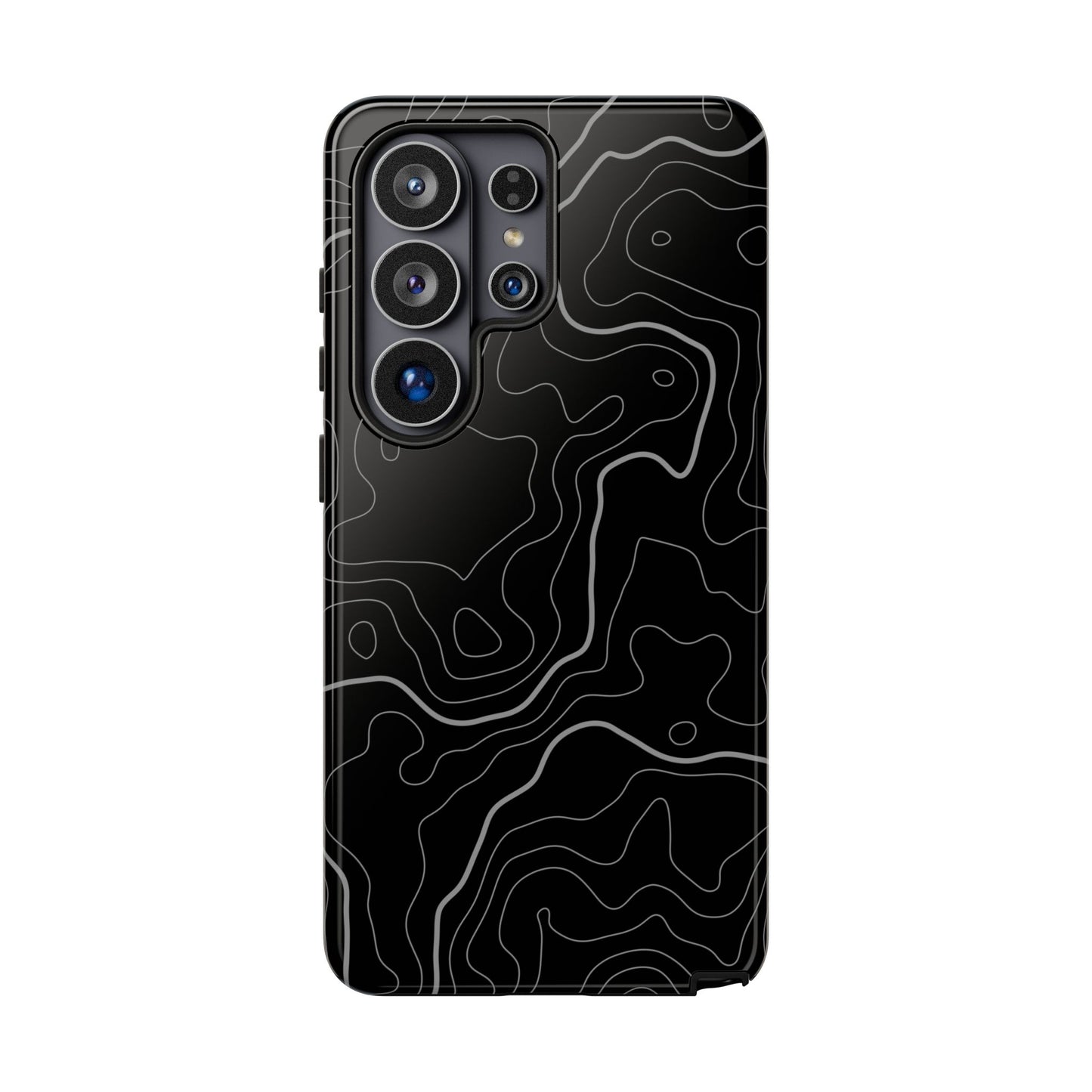 Black Topographic Tough Phone Case