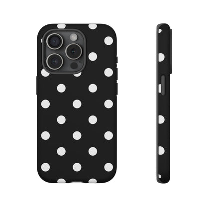 Black Polka Dot Tough Phone Case