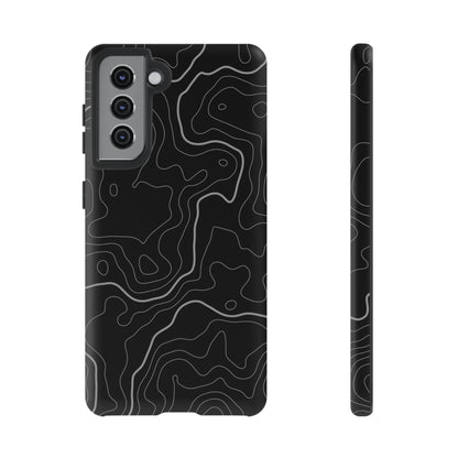 Black Topographic Tough Phone Case