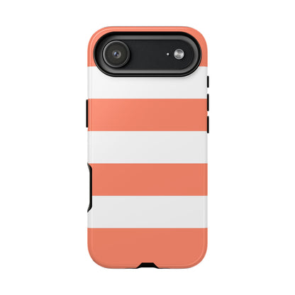 Coral Cabana Stripe Tough Phone Case