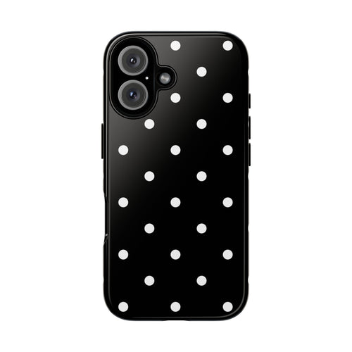 Black Polka Dot Tough Phone Case