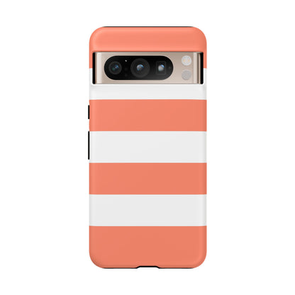 Coral Cabana Stripe Tough Phone Case