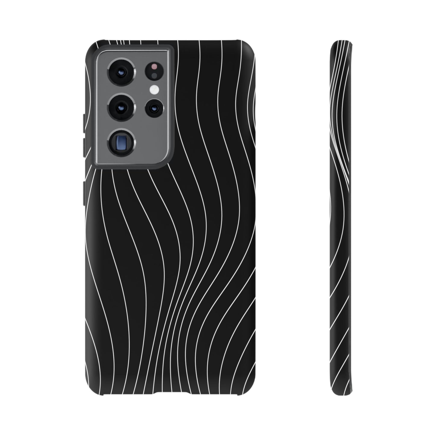 Black Wave Line Tough Phone Case
