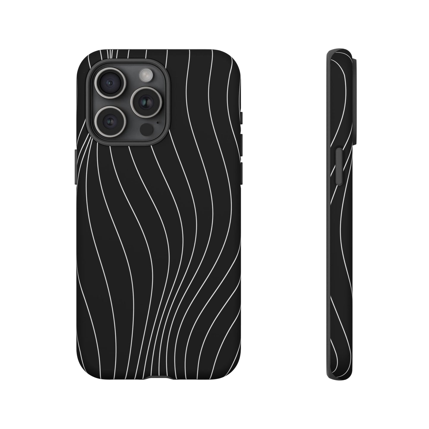 Black Wave Line Tough Phone Case