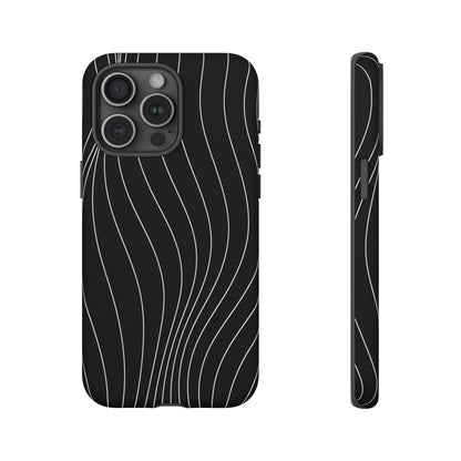 Black Wave Line Tough Phone Case