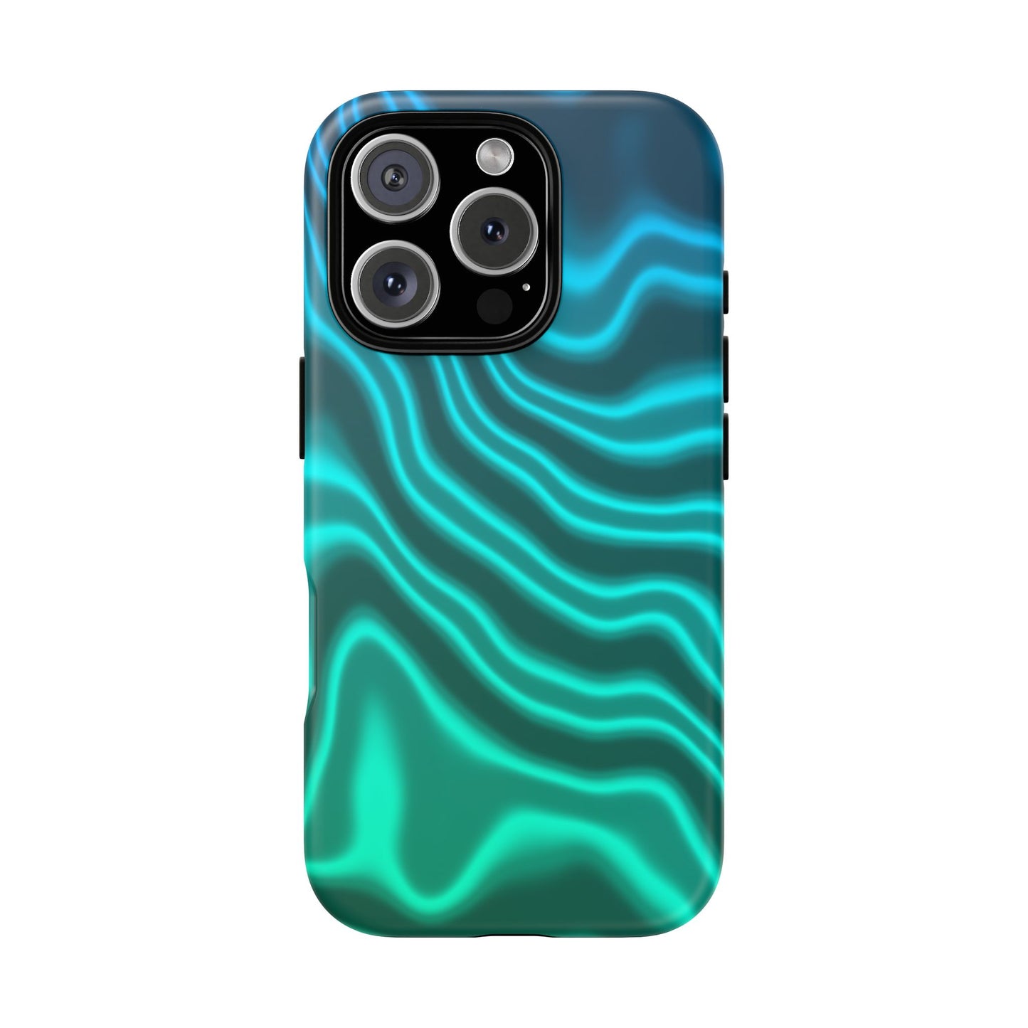 Teal Glow Wave Tough Phone Case