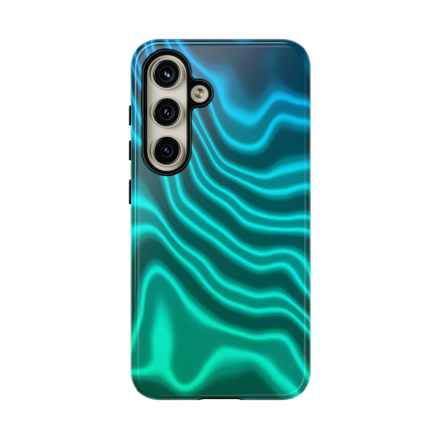 Teal Glow Wave Tough Phone Case
