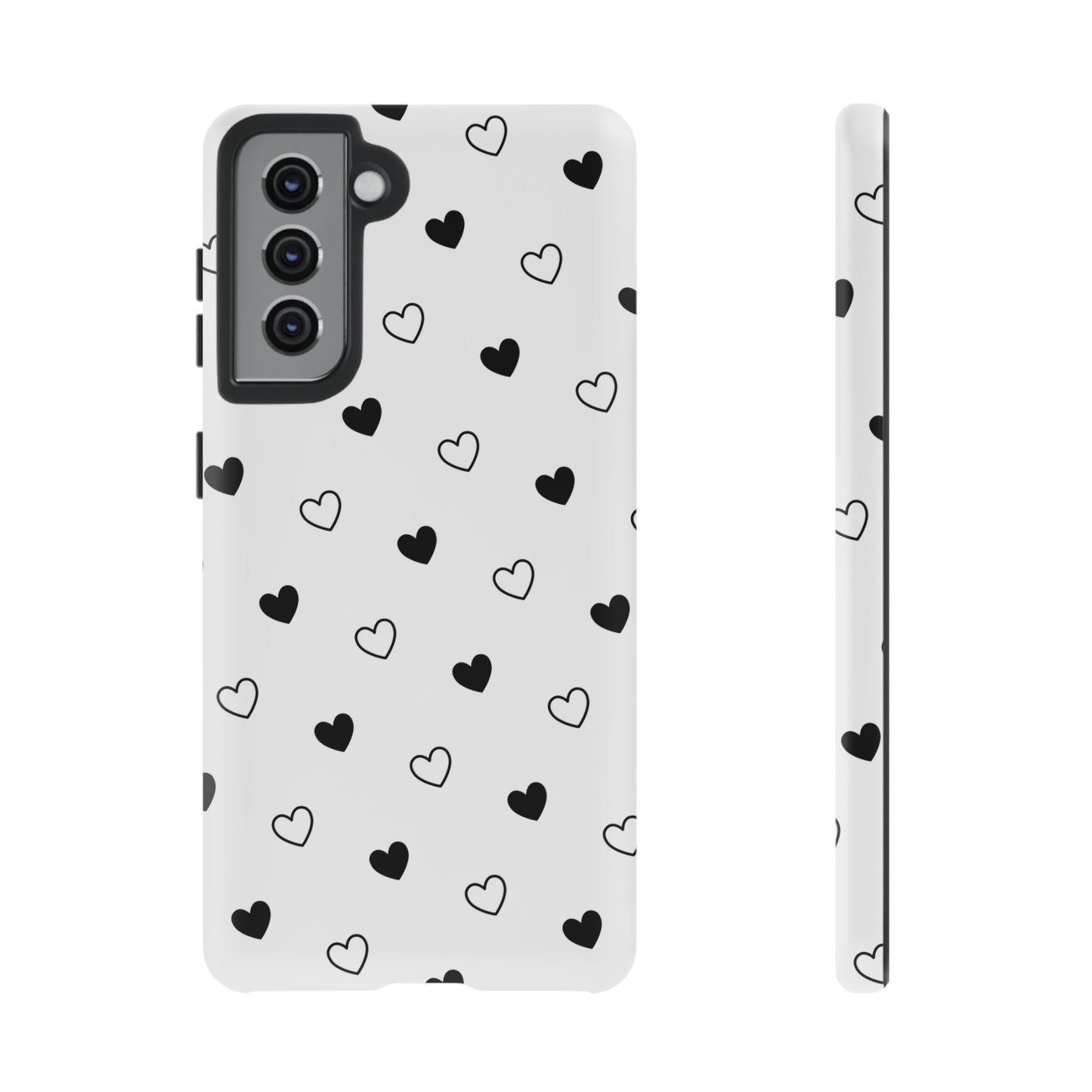 Black Hearts Minimal Tough Phone Case