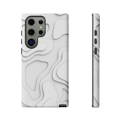 White 3D Topographic Wave Tough Phone Case