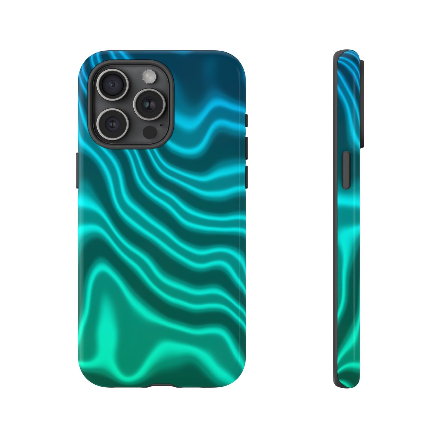 Teal Glow Wave Tough Phone Case