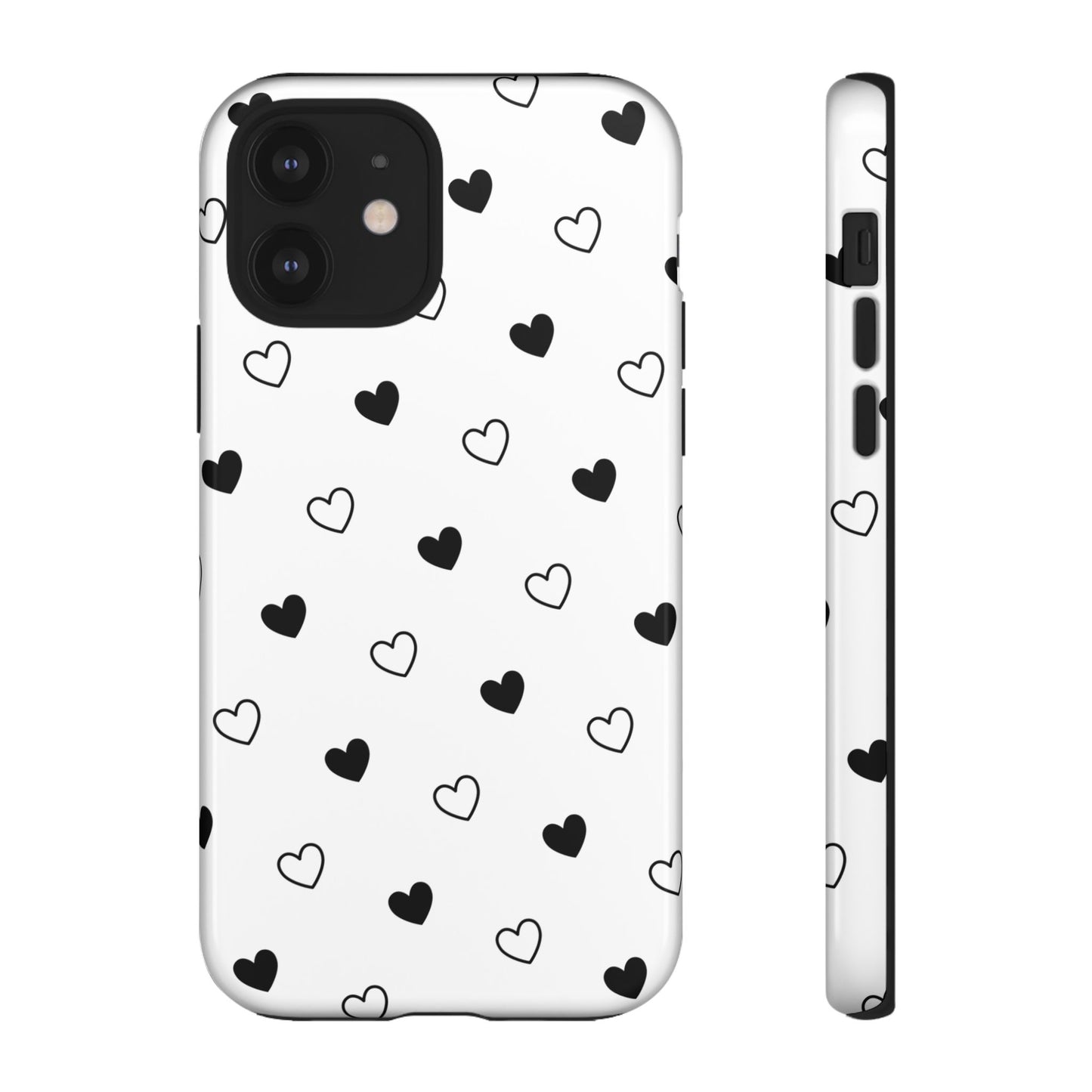 Black Hearts Minimal Tough Phone Case
