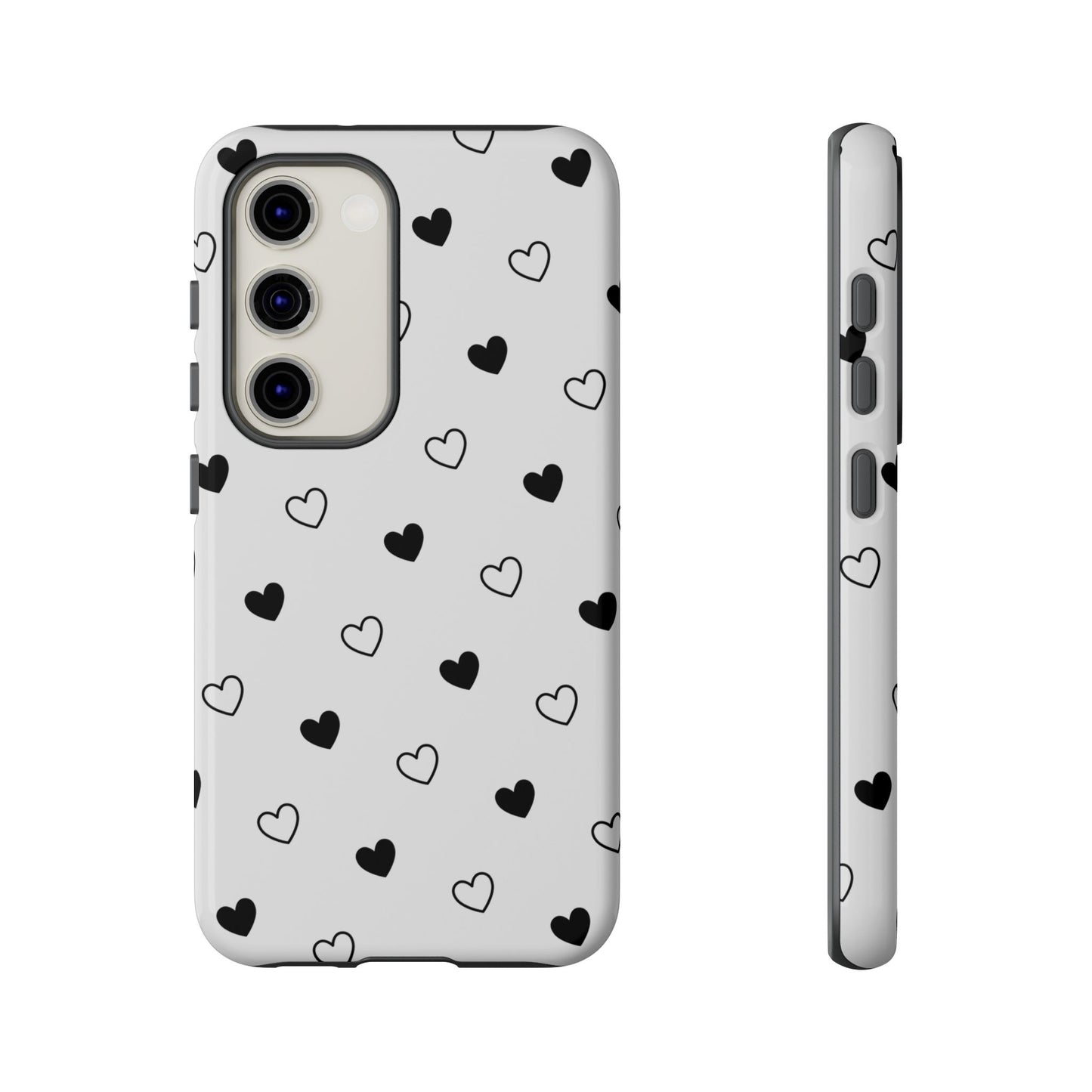 Black Hearts Minimal Tough Phone Case