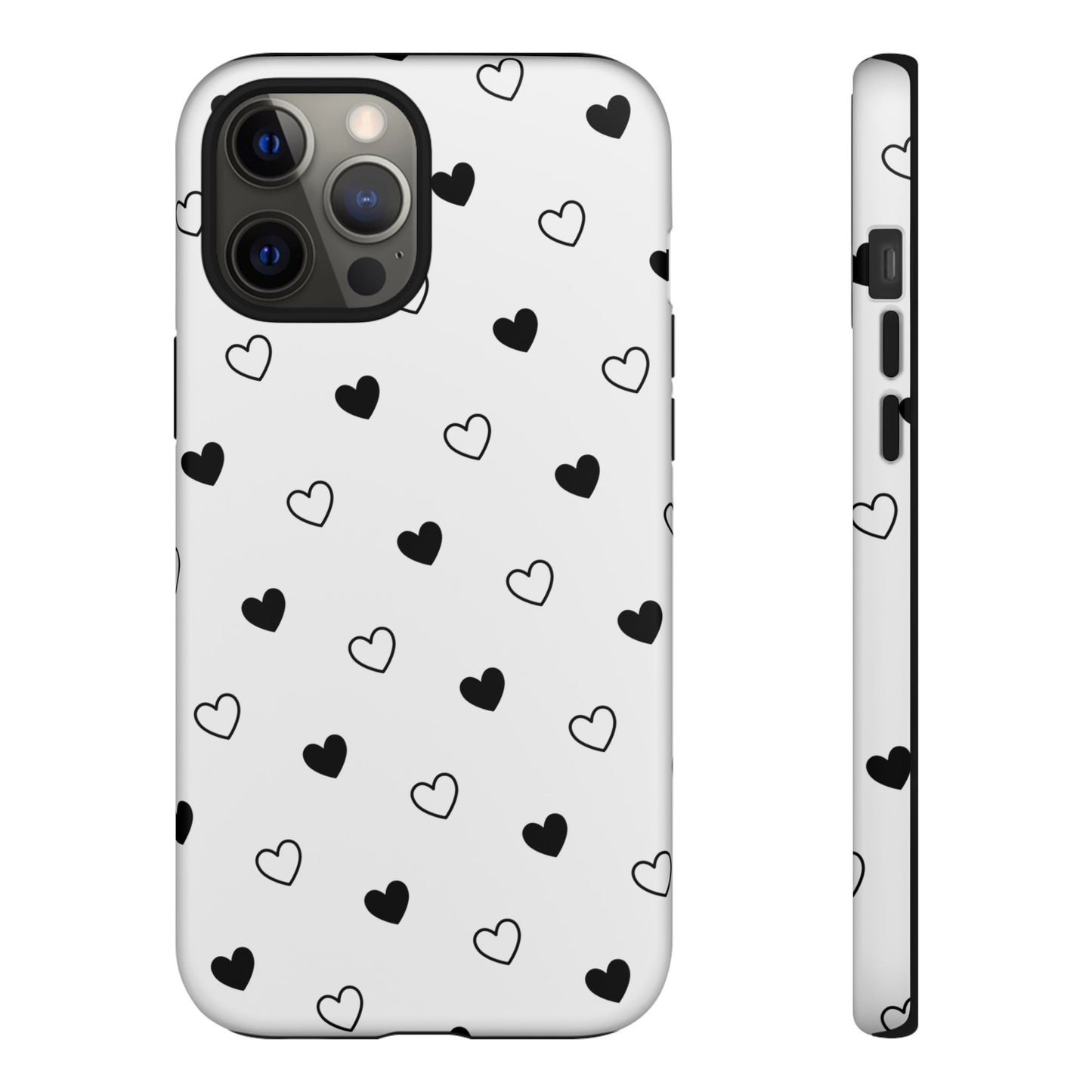 Black Hearts Minimal Tough Phone Case