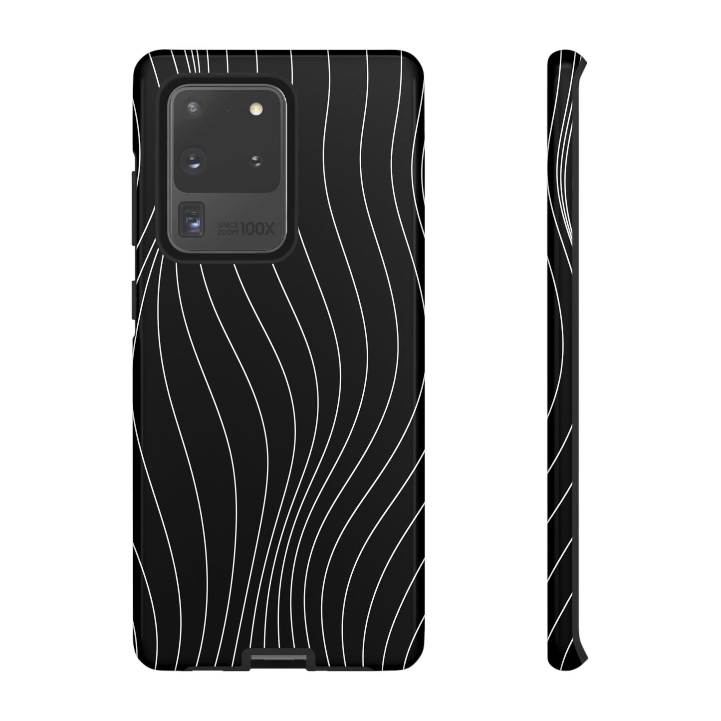 Black Wave Line Tough Phone Case
