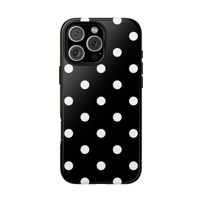 Black Polka Dot Tough Phone Case