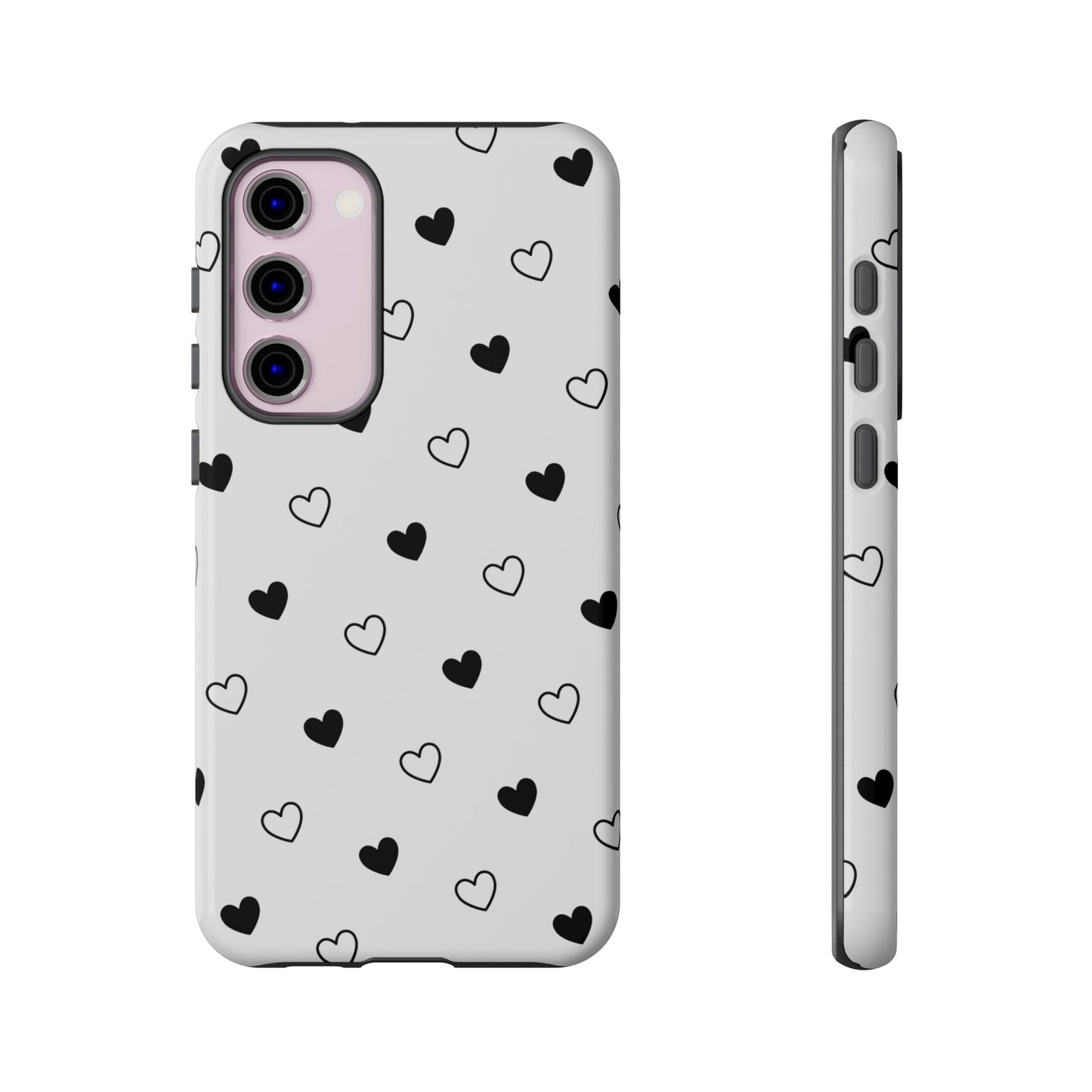 Black Hearts Minimal Tough Phone Case