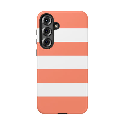 Coral Cabana Stripe Tough Phone Case
