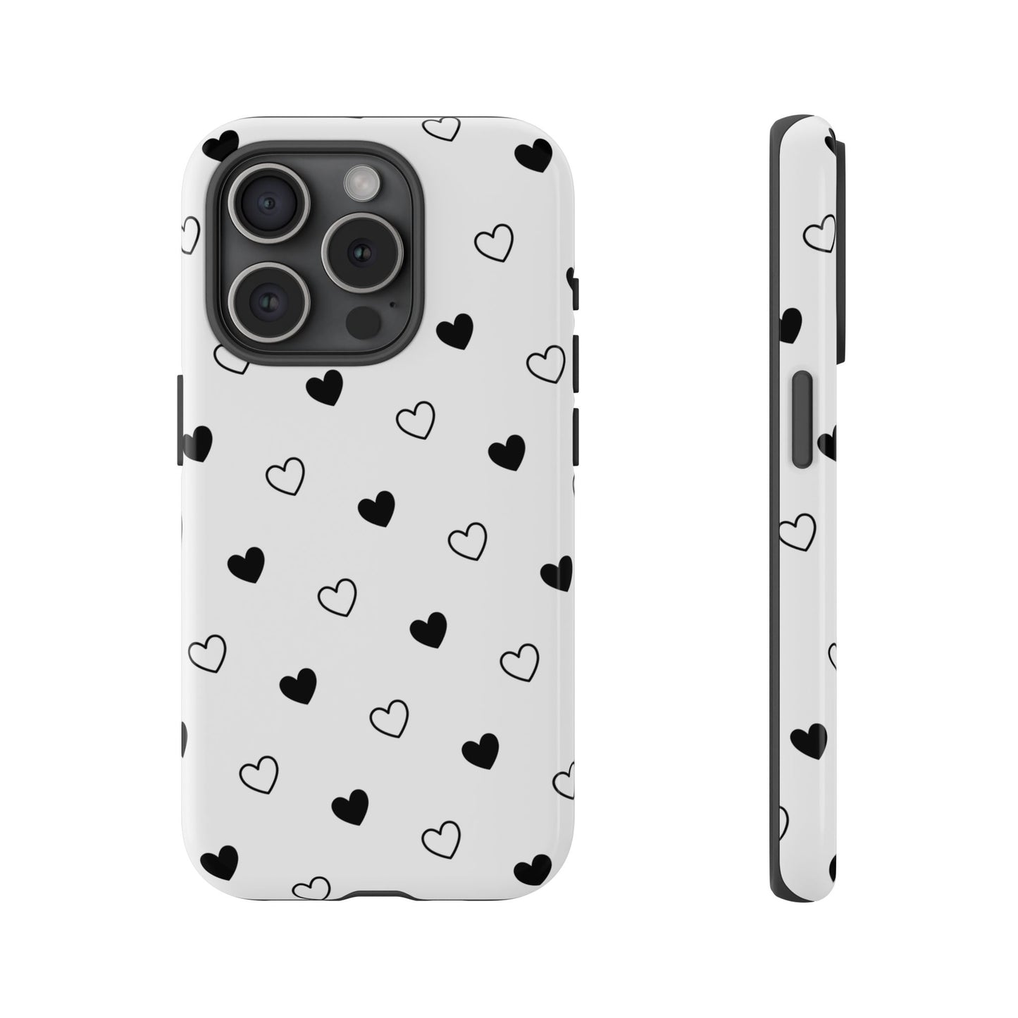 Black Hearts Minimal Tough Phone Case