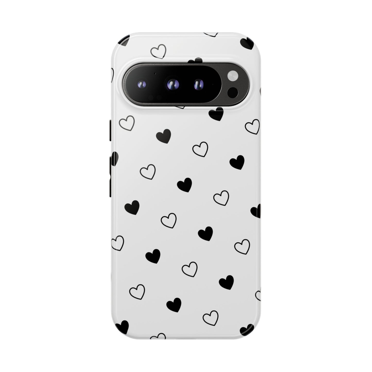 Black Hearts Minimal Tough Phone Case