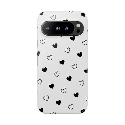 Black Hearts Minimal Tough Phone Case