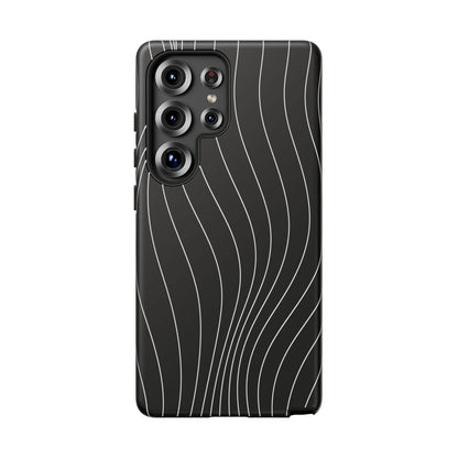 Black Wave Line Tough Phone Case