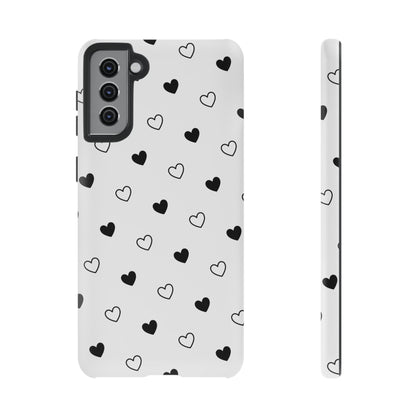 Black Hearts Minimal Tough Phone Case
