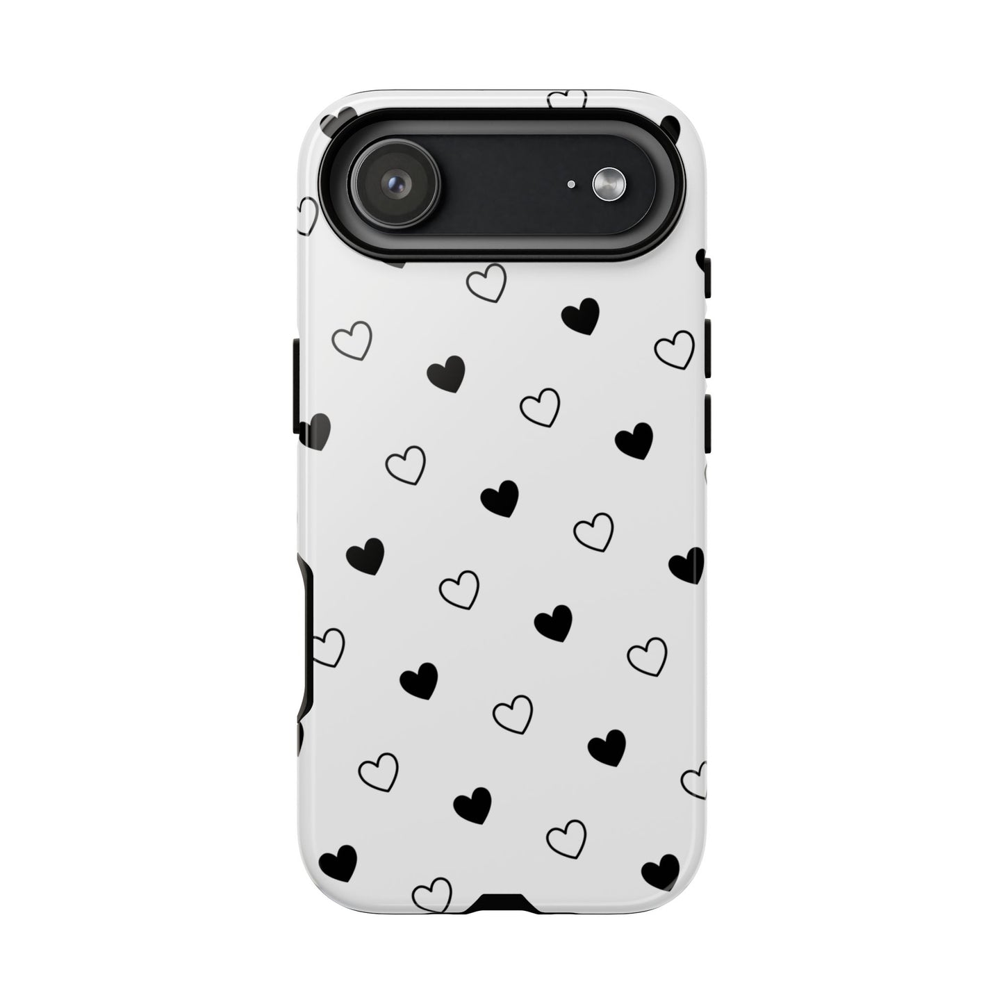 Black Hearts Minimal Tough Phone Case