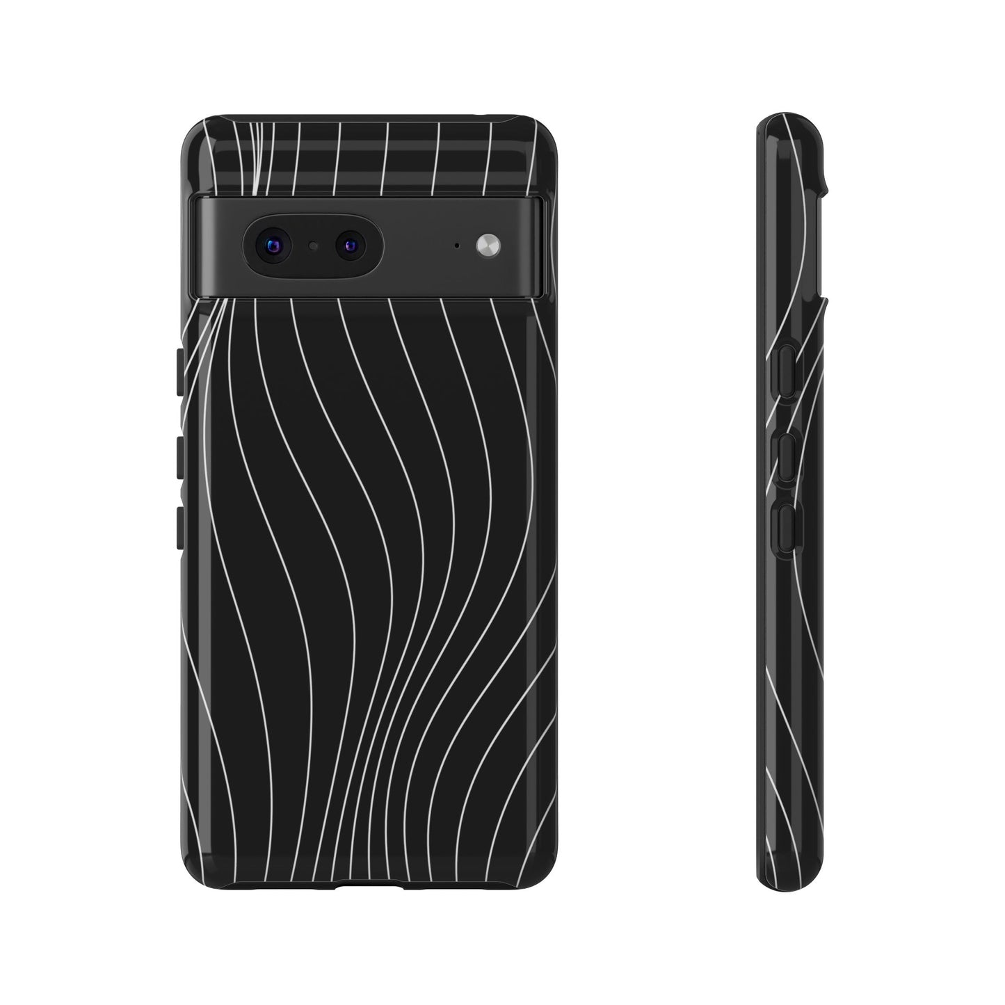 Black Wave Line Tough Phone Case