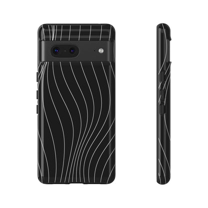 Black Wave Line Tough Phone Case