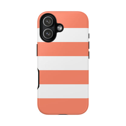 Coral Cabana Stripe Tough Phone Case