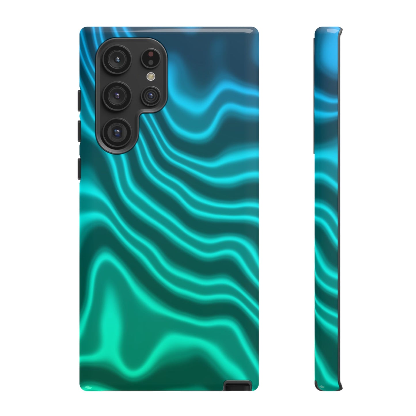 Teal Glow Wave Tough Phone Case