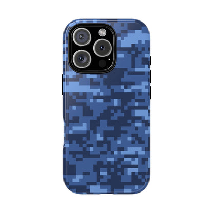 Navy Pixel Camo Tough Phone Case