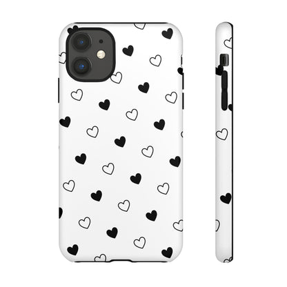 Black Hearts Minimal Tough Phone Case