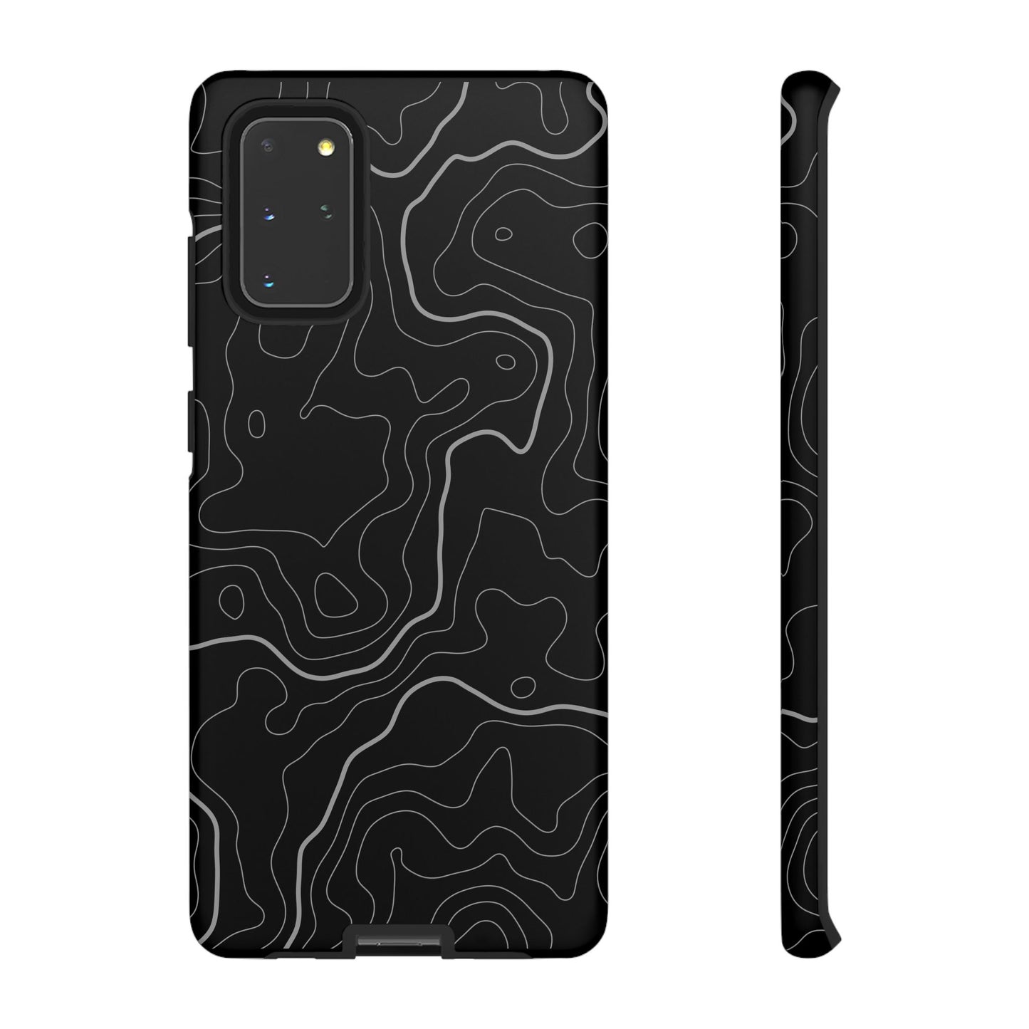 Black Topographic Tough Phone Case