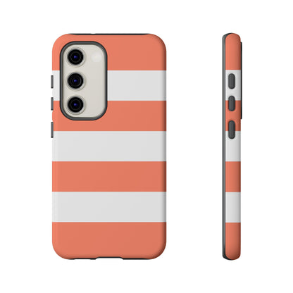 Coral Cabana Stripe Tough Phone Case